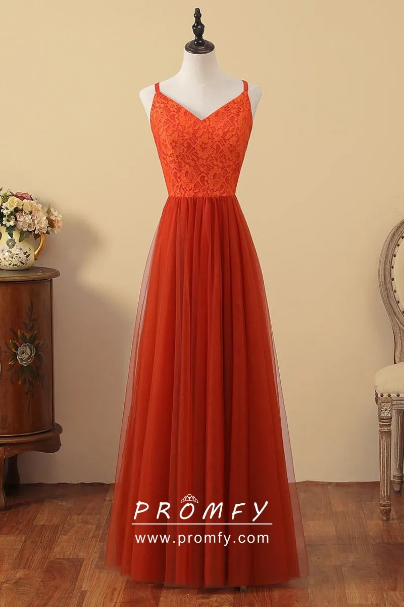 red orange gown