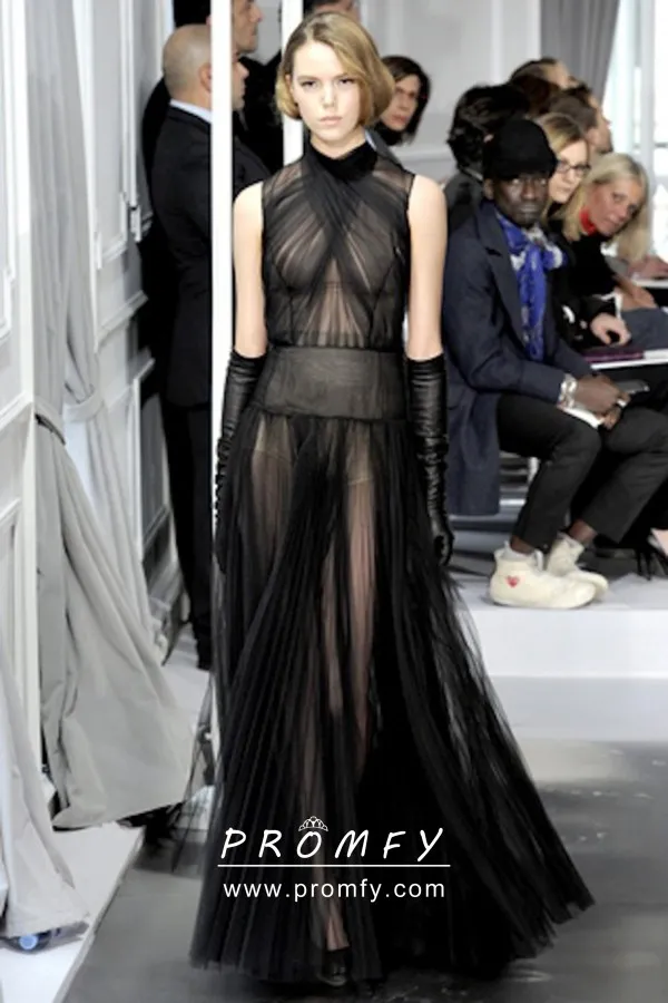 long sheer black dress