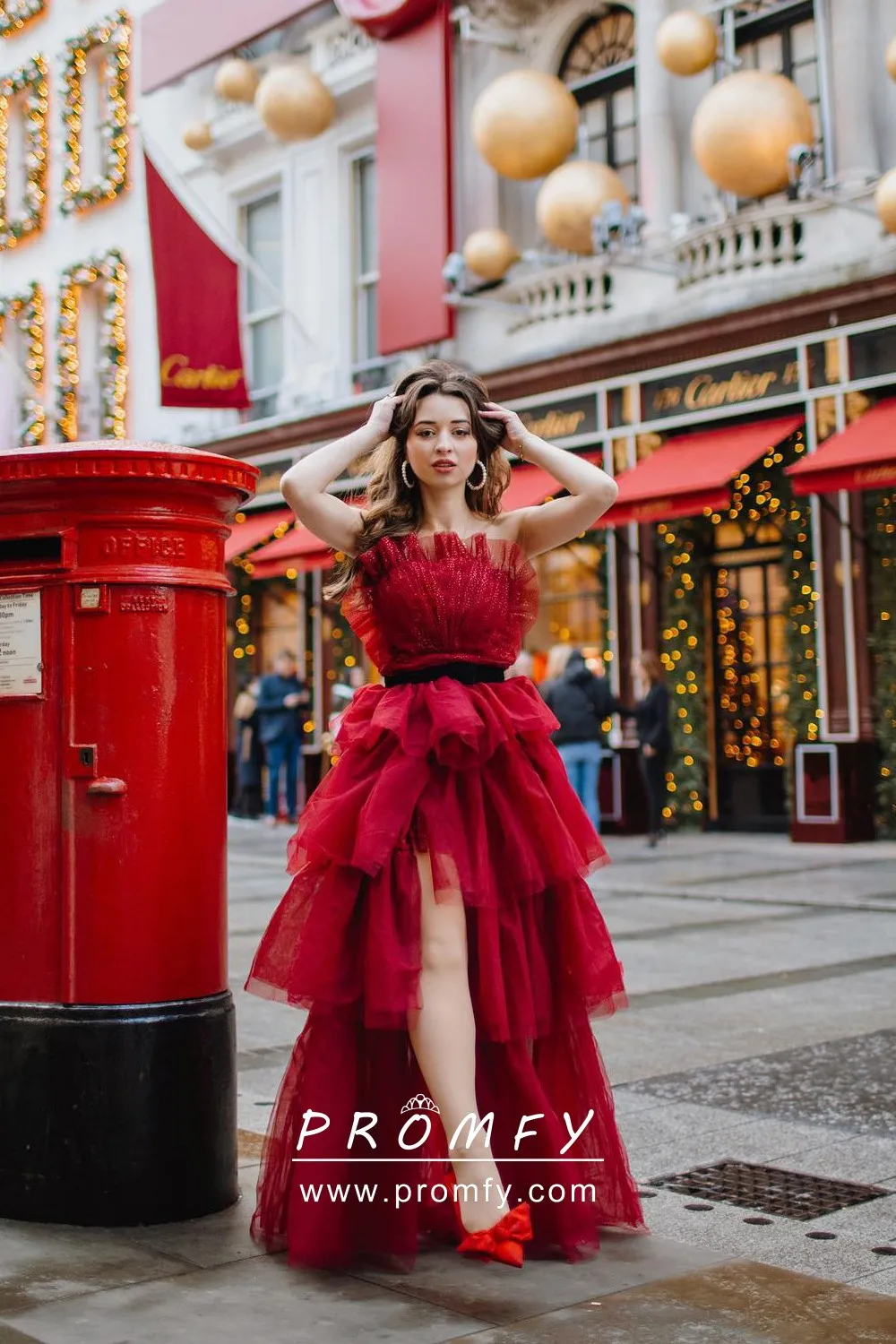 Holiday Red Tiered Dress