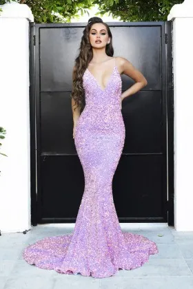 green emerald velvet dress La Femme 29960 Prom Dress - Nude