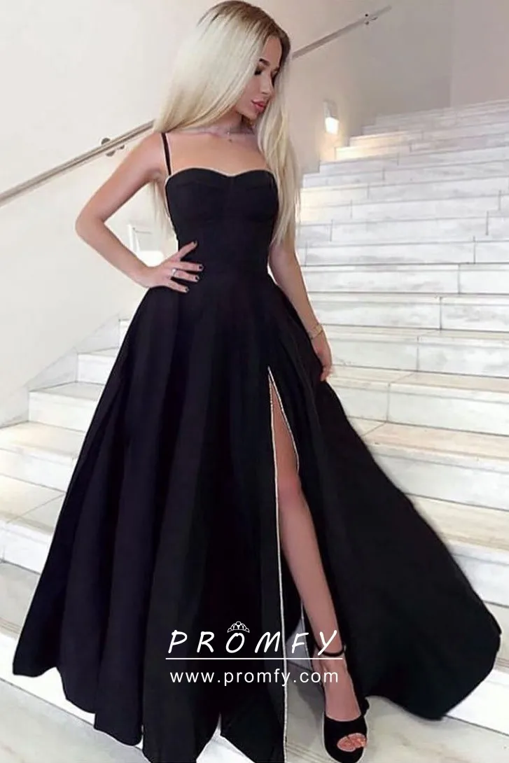Moira Satin Strapless Ball Gown with Slit
