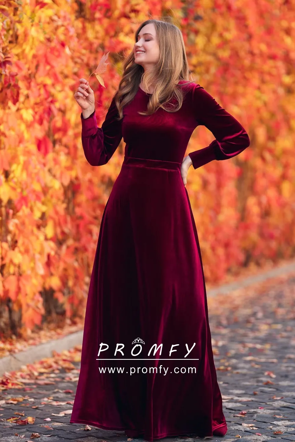 wine velvet long sleeve a line maxi evening dress wine velvet long sleeve a line maxi evening dress