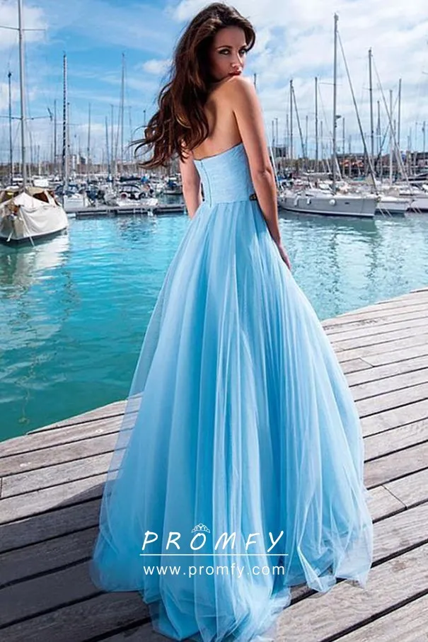 light blue a line dress