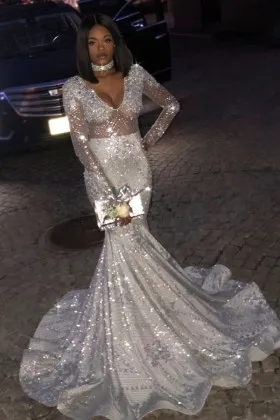 black and silver long dress