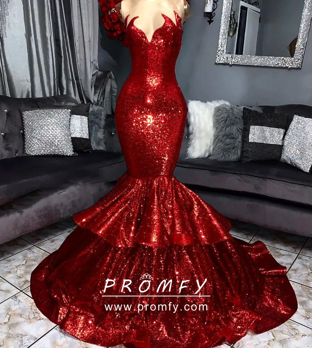 2 piece trumpet prom dress