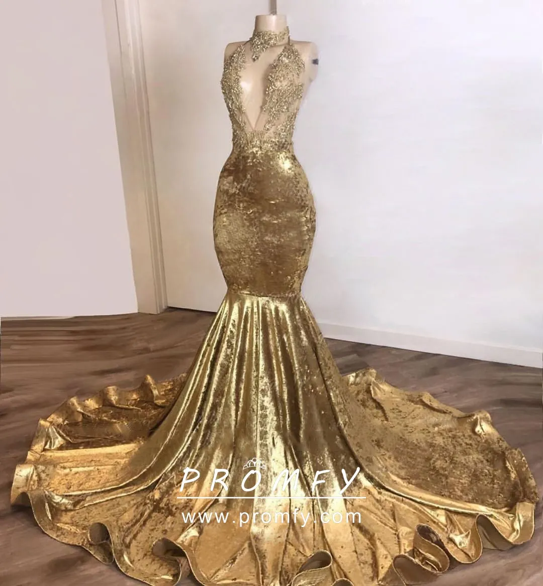 gold embellished gown