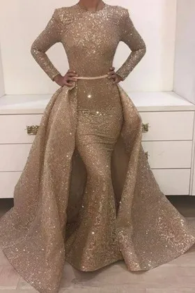champagne glitter lace sheath overskirt prom dress