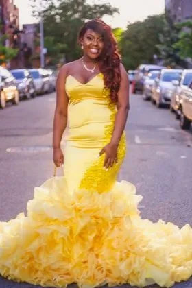 Yellow Strapless Formal \u0026 Informal Prom 