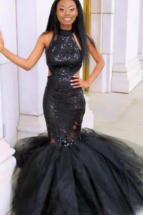 Black Halter Formal Dresses \u0026 Party 