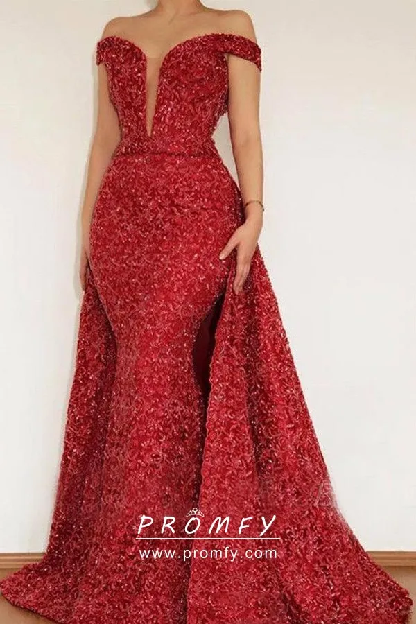 Dark red slim gown Clearance