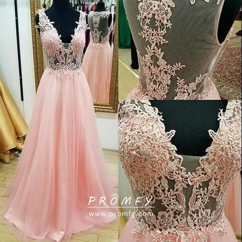 illusion prom dress