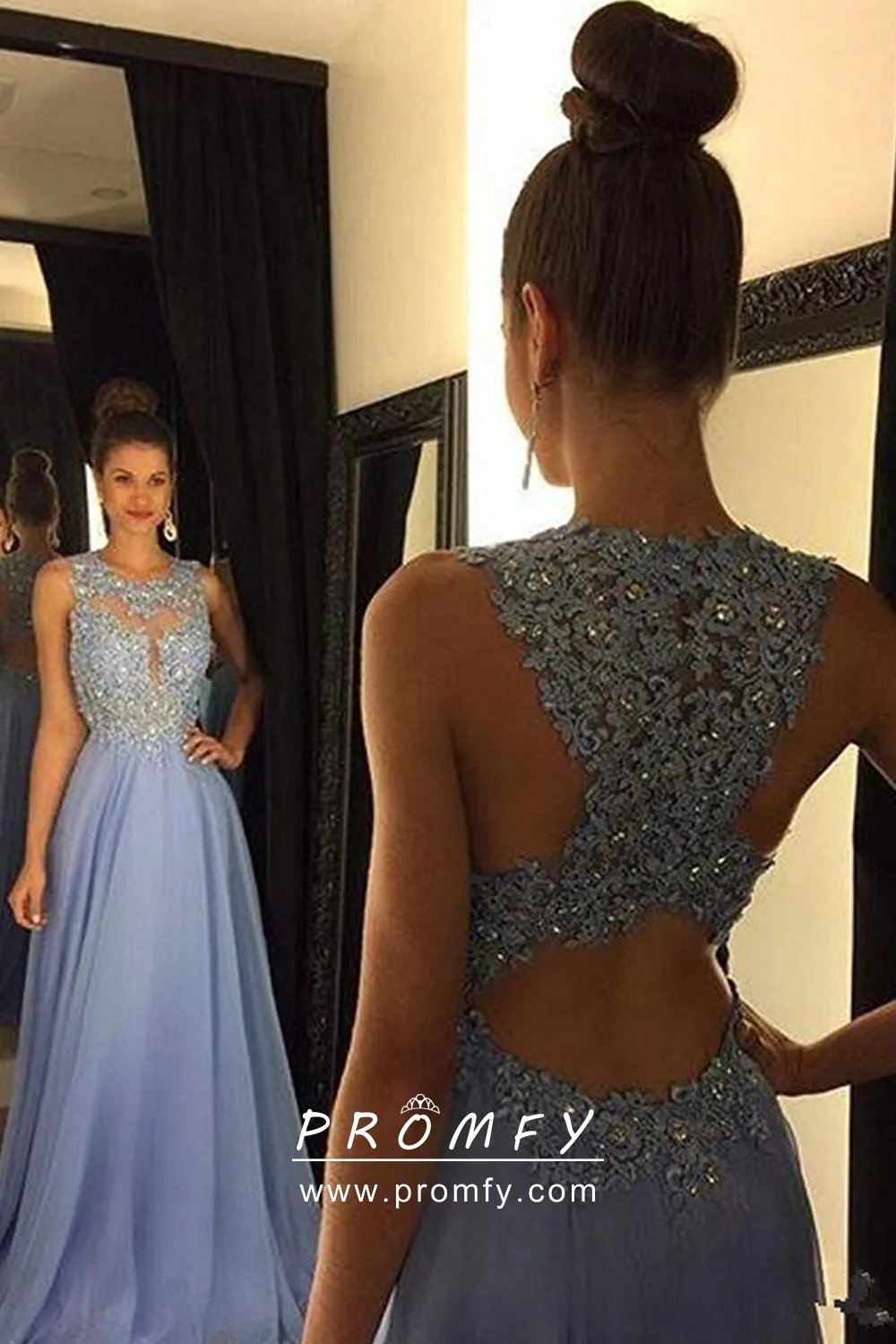 Beaded Lavender Illusion Lace \u0026 Chiffon 