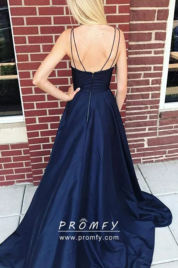 V-neck High Slit Prom Dress 