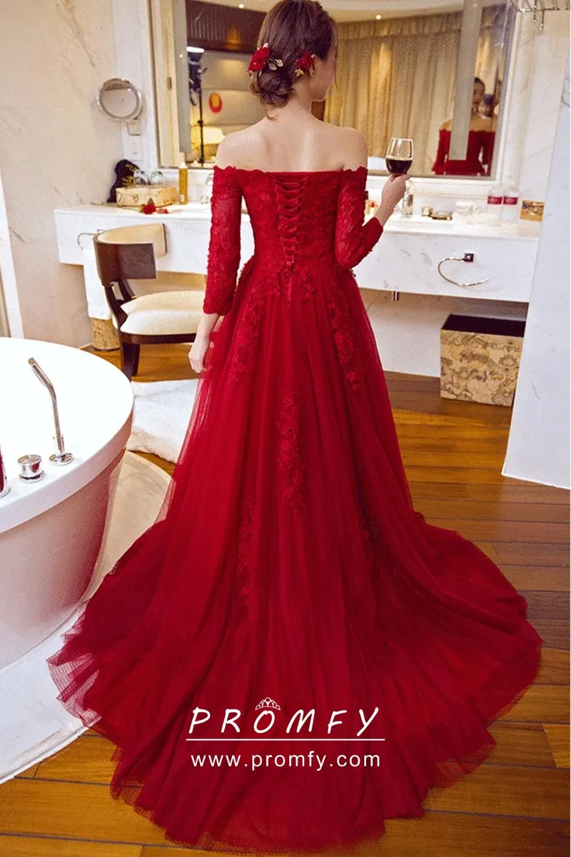 Red Shinny Wedding Party Dresses 2021 New Lady V Neck Long Sleeve Gown  Suitable For Evening Partie Engagement Vestidos Prom Robe | Fruugo NO