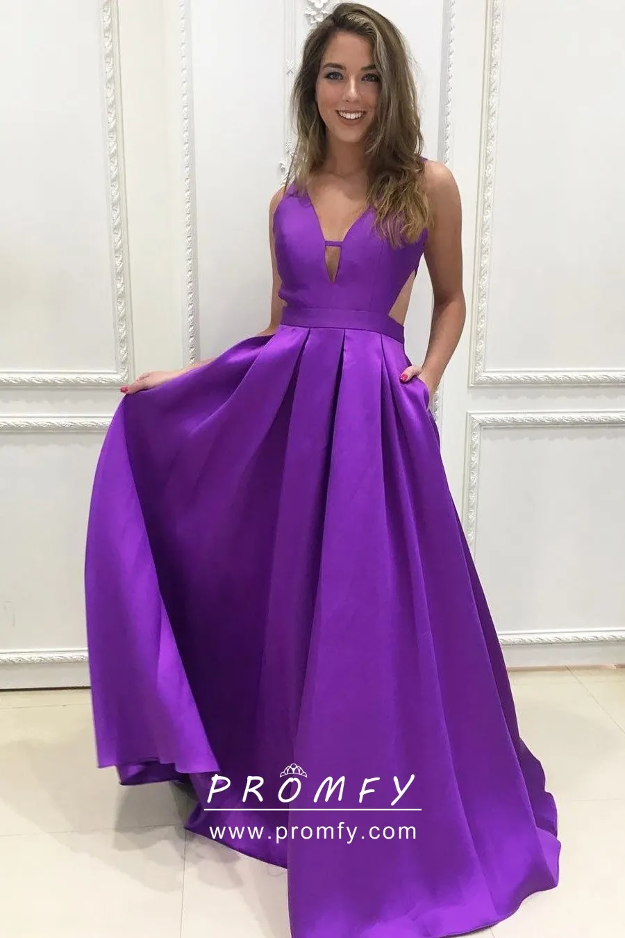 Plum Purple Satin Dress - Pleated Satin Dress - Ruffled Dress - Lulus