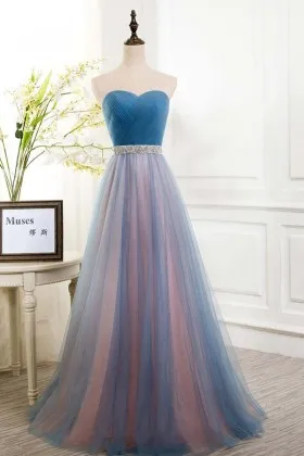 peacock blue and peach pink mixed bridesmaid dress