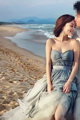 pewter strapless twisted pleated high low chiffon and tulle engagement dress