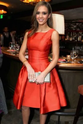 orange red thick satin corset sleeveless short cocktail dress