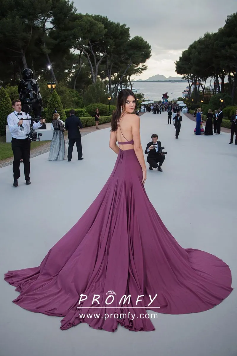 Kendall Jenner Plum Two-piece Spaghetti 