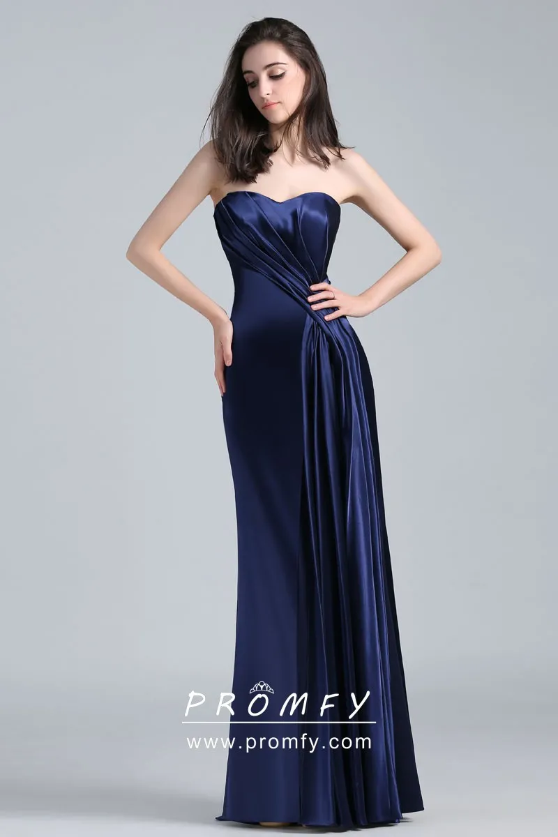 navy blue strapless dress