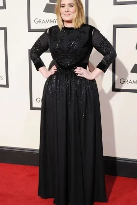 Adele black sequinned long sleeve mother of the bride dress