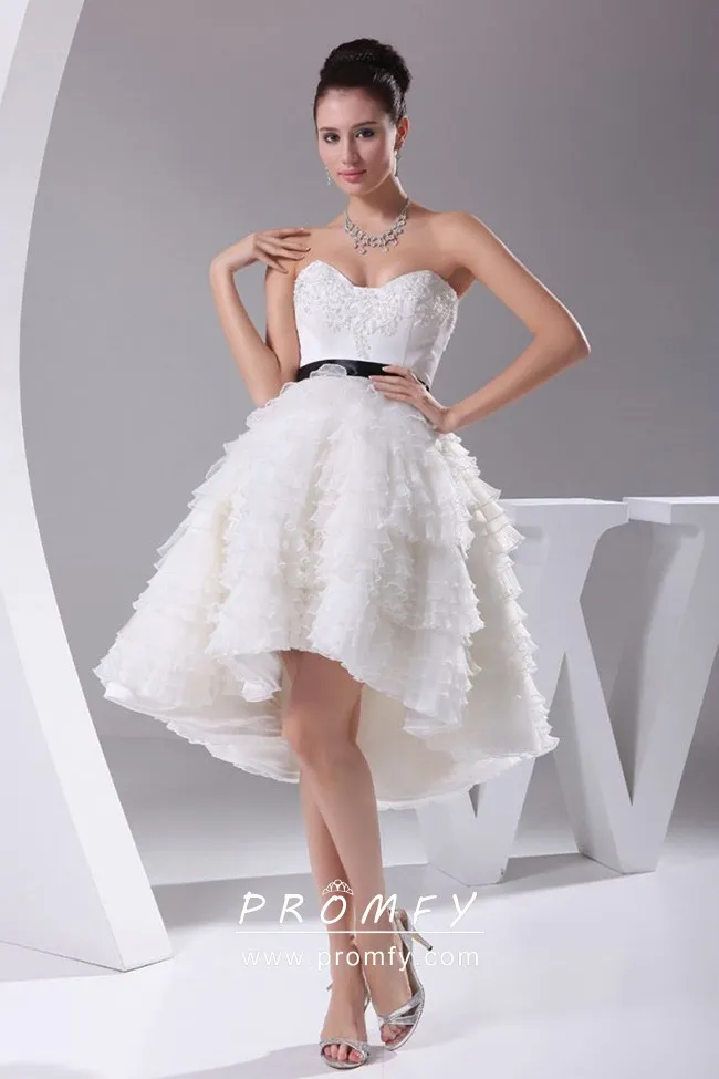 Cocktail wedding dress, mini gown with ruffled skirt, short white cocktail  dress - Shop Dream&Dress Evening Dresses & Gowns - Pinkoi