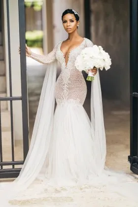 Grecian Style Plunge Neck Lace Tulle 