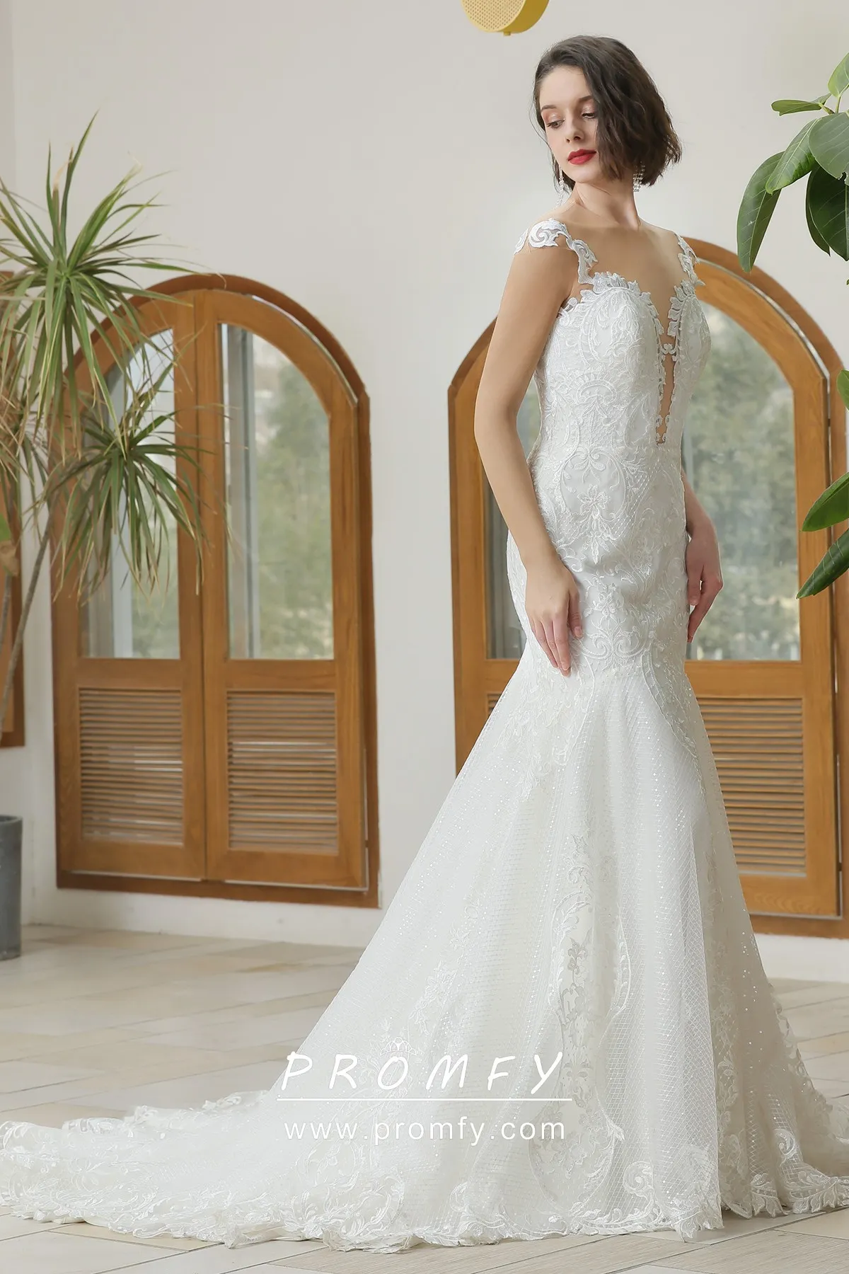 Bride Trailing Wedding Dress sexy Lace Mermaid Wedding DressW main image 1