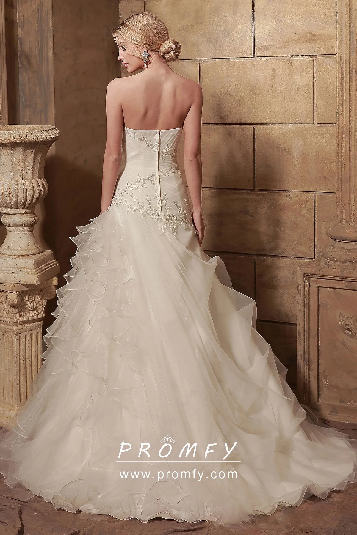 drop waist ball gown wedding