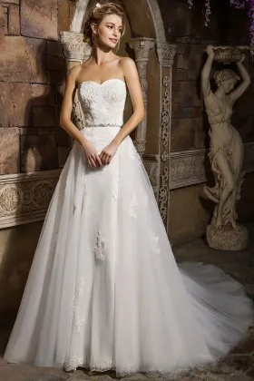 detachable overskirt lace tulle satin wedding dress
