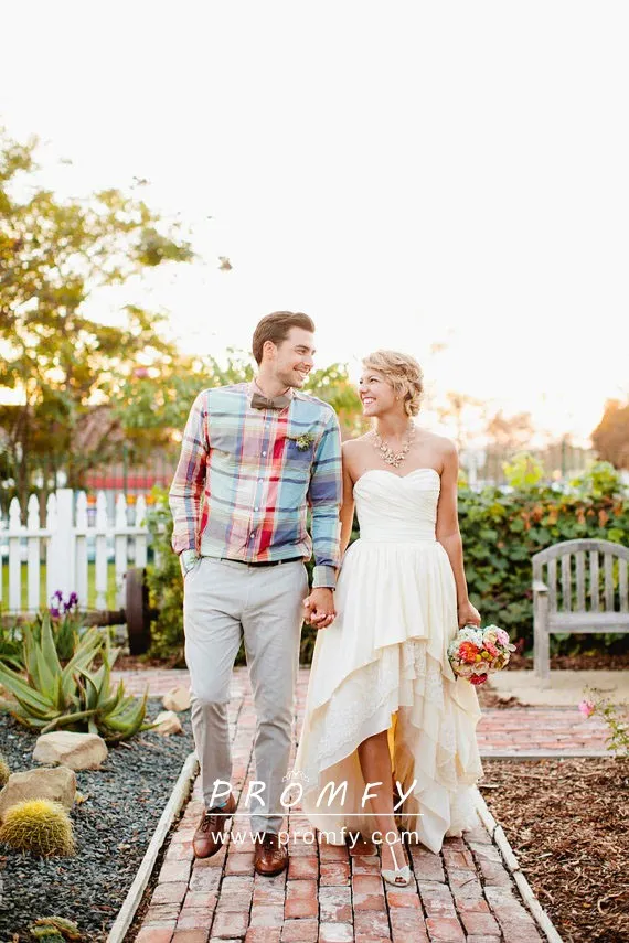 rustic high low wedding dress