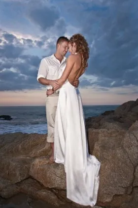 Sexy backless halter cowl neckline ivory satin backless long beach wedding dress
