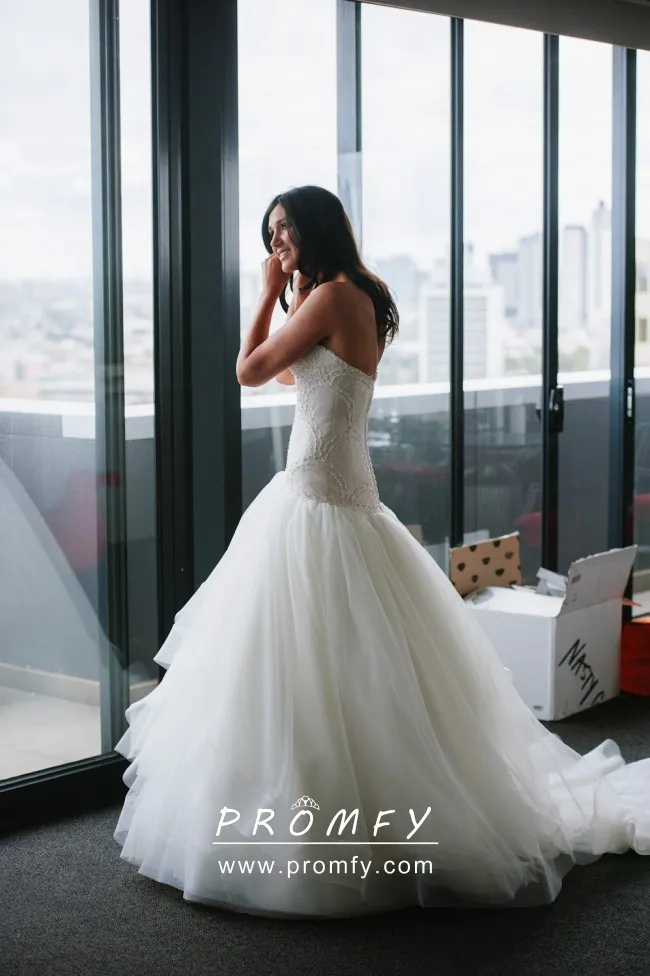 drop waist ball gown wedding