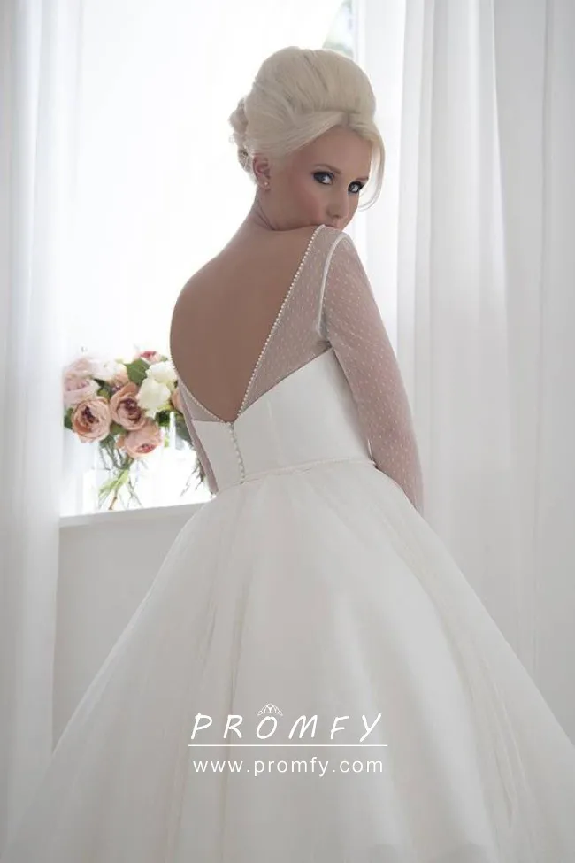 wedding dress tulle sleeves