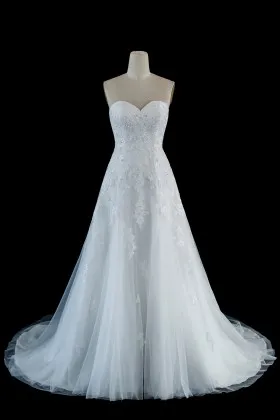 beaded strapless sweetheart long wedding dress
