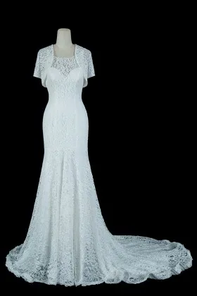 Separated Jacket Lace Elegant Mermaid Wedding Dress