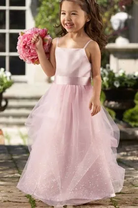 soft pink flower girl dresses