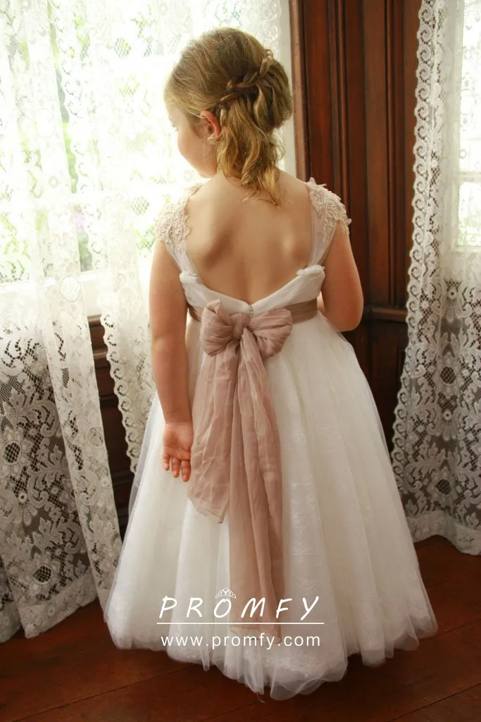 white tulle girls dress