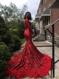 love the red sequin prom dress 2019