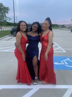My friend on the right also received her dress from Promfy