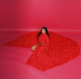 beautiful red sequin dress