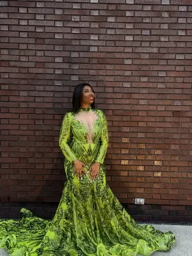green sequin prom dress 2023