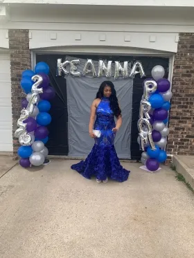 sheer royal blue prom dress review