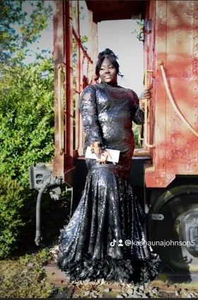 Gorgeous black prom dress