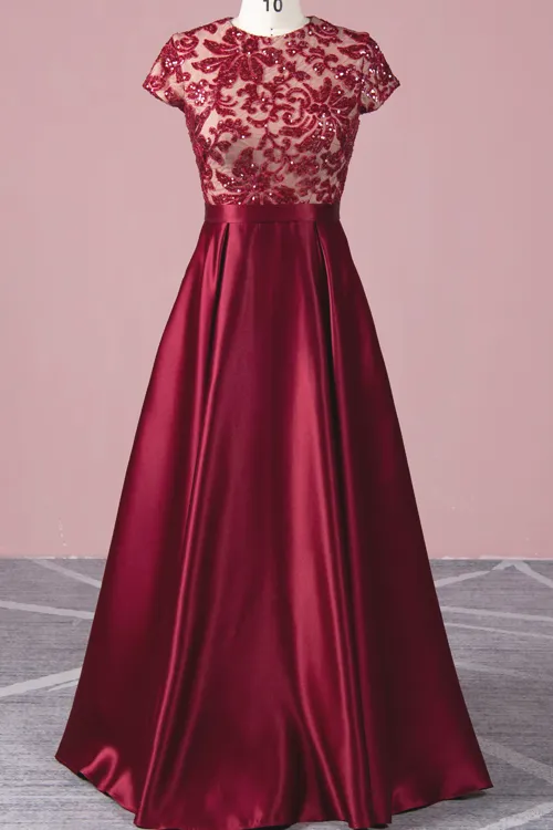 Burgundy V Neck Open Back Prom Dress with Train, Burgundy Open Back Fo –  jbydress